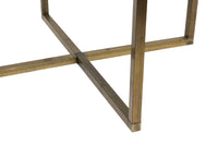 Round Brass Coffee Table X Base Italian Marble Top 36"