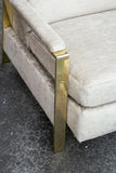 Milo Baughman Style Brass Frame Recliner by Bradington Young