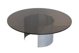 Aluminum Smoked Glass Coffee Table Paul Mayen