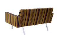 Angular Midcentury Modern 1970s Loveseat by Wolverine Furniture, 55"W