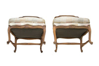 Pair of French Provincial Slipper Chairs by Baker Furniture in Silk Ikat