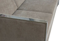 Milo Baughman Style Velvet Chrome Frame Sofa Selig Monroe 84 in