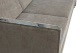 Milo Baughman Style Velvet Chrome Frame Sofa Selig Monroe 84 in