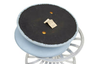Pair of Round Tulip Style Aluminum Ottomans by Russell Woodard