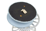 Pair of Round Tulip Style Aluminum Ottomans by Russell Woodard