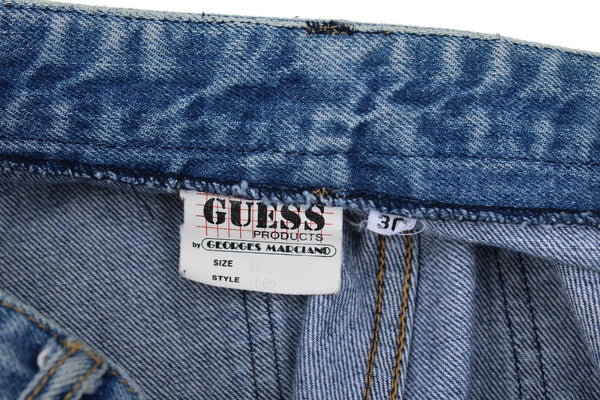 GUESS Georges High Rise Zip Triangle Denim Jean Sz 30 – shopnueve