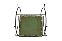 Iron Hoop Chair with Canvas Seat and Wicker Back- Unknown Designer