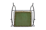 Iron Hoop Chair with Canvas Seat and Wicker Back- Unknown Designer