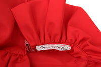 Vintage Red Satin Ruffled Betty Boop Dancing Emoji Dress Size 0-2