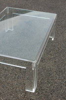 Thick Lucite Coffee Table With a Rectangular Form after Charles Hollis Jones 48 x 32