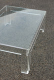 Thick Lucite Coffee Table With a Rectangular Form after Charles Hollis Jones 48 x 32