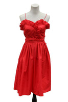 Vintage Red Satin Ruffled Betty Boop Dancing Emoji Dress Size 0-2