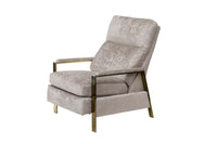 Milo Baughman Style Brass Frame Recliner by Bradington Young