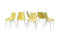 Paul McCobb Faceted Form Origami Yellow Fiberglass Dining Chairs, S/6 by St John