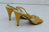 Vintage GAROLINI Vintage Yellow Leather Strappy Heels Sz 6 M ITALY