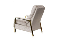 Milo Baughman Style Brass Frame Recliner by Bradington Young