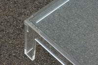 Thick Lucite Coffee Table With a Rectangular Form after Charles Hollis Jones 48 x 32