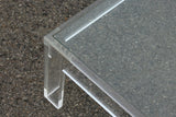 Thick Lucite Coffee Table With a Rectangular Form after Charles Hollis Jones 48 x 32