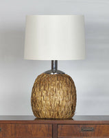 1960s Woven Rush Table Lamp by Raymor