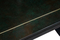 Chinoiserie Scroll Coffee Table Dark Green Lacquer with Brass Bead by Mastercraft