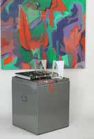 Industrial Decommissioned Cube Ballot Box as End Table