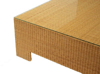 Square Wicker Coffee Table by Milling Road / Baker, 40 x 40