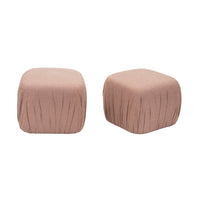 Pair of Pouff Ottomans in Light Mauve