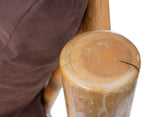 Hand Hewn Pine Log Armchair and Ottoman
