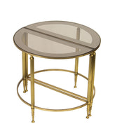 Neoclassical 3 pc Bunching Cocktail Table in Brass after Maison Jansen