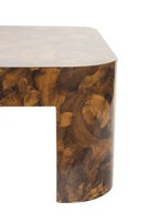 Rounded 1980s Coffee Table in Penshell Laminate