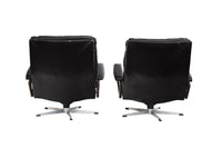 Pair of Leather Lounge 'King Chairs' by Andre Vandenbeuck for Strässle Switzerland