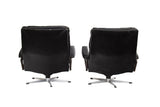 Pair of Leather Lounge 'King Chairs' by Andre Vandenbeuck for Strässle Switzerland