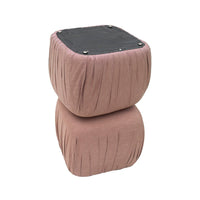 Pair of Pouff Ottomans in Light Mauve