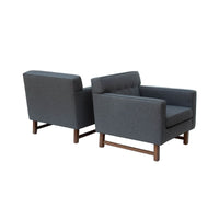 Tufted Midcentury Modern Armchairs by Franklin Furniture, pair