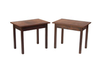 Pair of Single Drawer Nightstands in Rosewood and Walnut