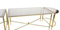 Neoclassical 3 pc Bunching Cocktail Table in Brass after Maison Jansen