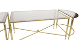Neoclassical 3 pc Bunching Cocktail Table in Brass after Maison Jansen