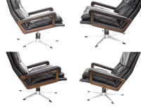 Pair of Leather Lounge 'King Chairs' by Andre Vandenbeuck for Strässle Switzerland