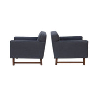 Tufted Midcentury Modern Armchairs by Franklin Furniture, pair