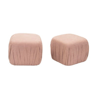 Pair of Pouff Ottomans in Light Mauve