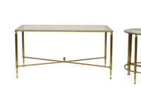 Neoclassical 3 pc Bunching Cocktail Table in Brass after Maison Jansen