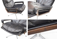 Pair of Leather Lounge 'King Chairs' by Andre Vandenbeuck for Strässle Switzerland