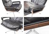 Pair of Leather Lounge 'King Chairs' by Andre Vandenbeuck for Strässle Switzerland