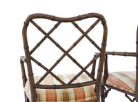 Faux Bamboo Hollywood Regency Armchairs, pair