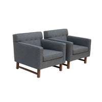 Tufted Midcentury Modern Armchairs by Franklin Furniture, pair