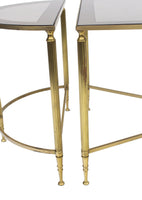 Neoclassical 3 pc Bunching Cocktail Table in Brass after Maison Jansen