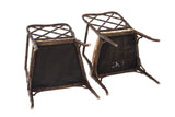 Faux Bamboo Hollywood Regency Armchairs, pair