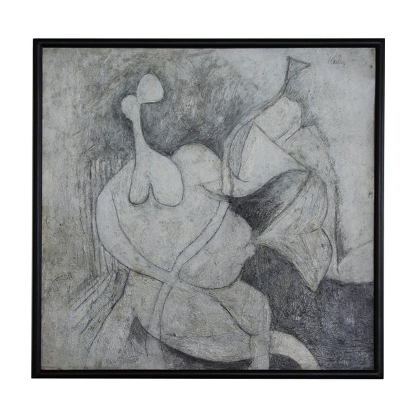 Abstract Reclining Figure in Black and White