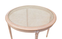 Italian Dining Table with Caned Top and Fluted Legs