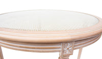 Italian Dining Table with Caned Top and Fluted Legs